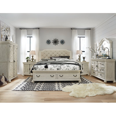 Grand lit-bateau avec rangement et commode à 2 tiroirs Barchelor avec miroir et armoire