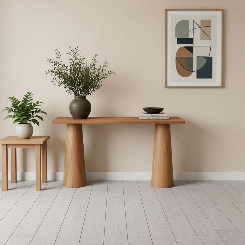Comptoir d'entrée en bois de style médiéval, H 31,50 po x l 55,11 po x P 11,81 po