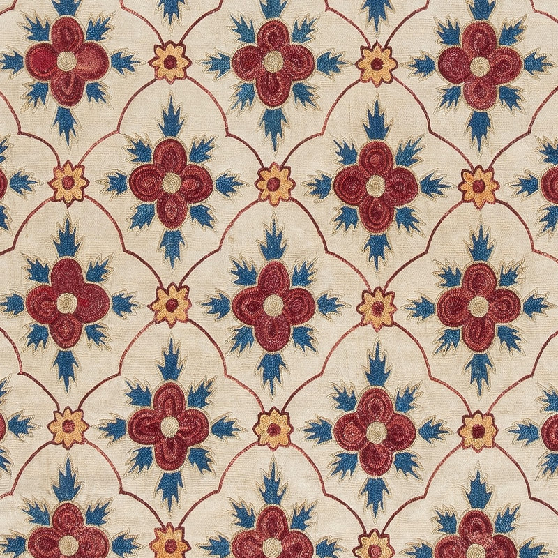 Suspension murale brodée 100% soie 19 x 55 po. Chemin de table. Décoration murale Boho. Nappe décorative