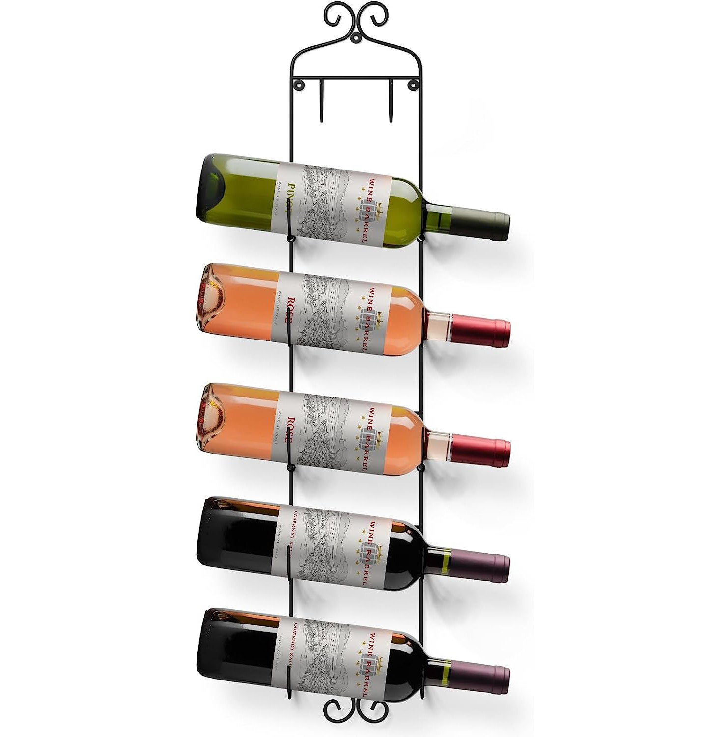 Winston Porter Khalen Wall Mounted Wine Bottle Rack in Black | Wayfair