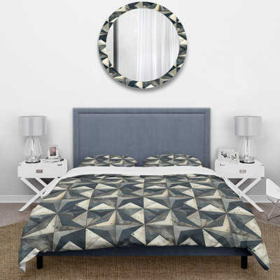 Ensemble de housse de couette gris anthracite Midcentury Stars I - Midcentury
