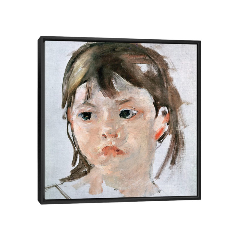 « head of a young fille », reproduction d’impression sur toile, H 18 po x l 18 po x P 1,5 po, Toile avec cadre noir