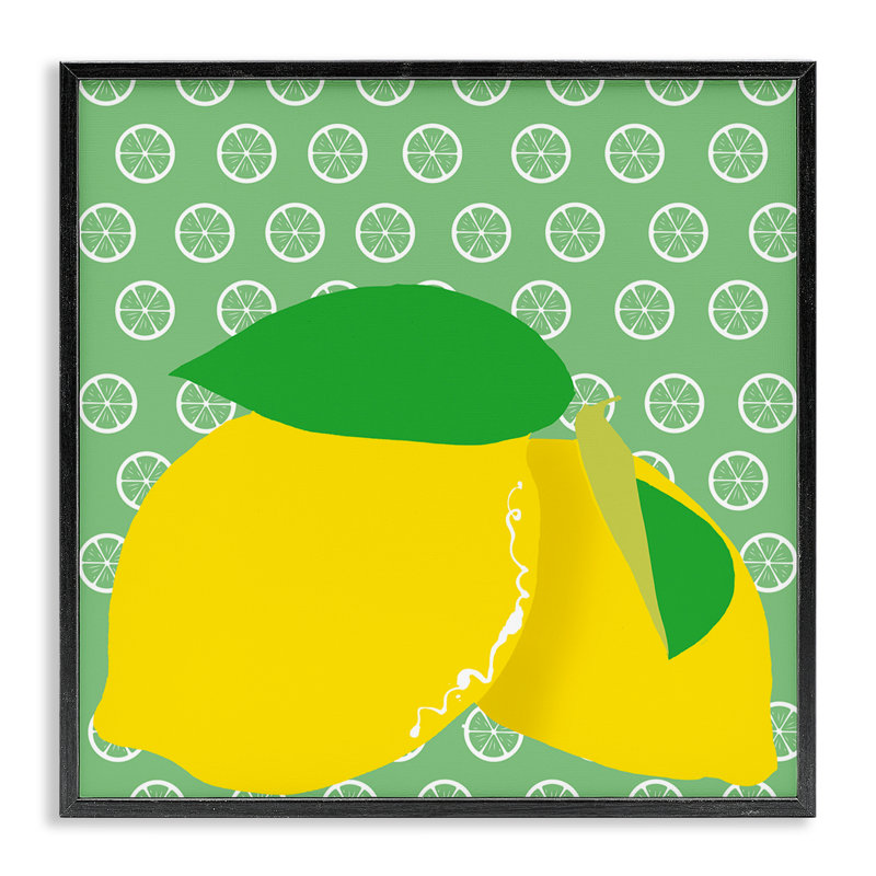  «Bright Lemon Fruit», art de la giclée encadrée par Daniela Santiago, H 24 po x l 24 po, Giclée encadrée noir minuit