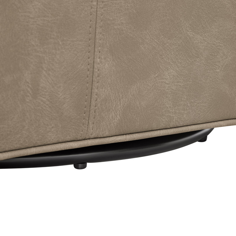 Fauteuil d'appoint pivotant en cuir Belmont, Saule