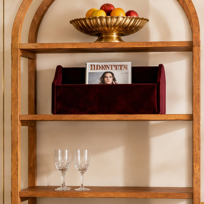 Versatile Display Rack,5-Tier Bookshelf,Compact Arched Bookcase