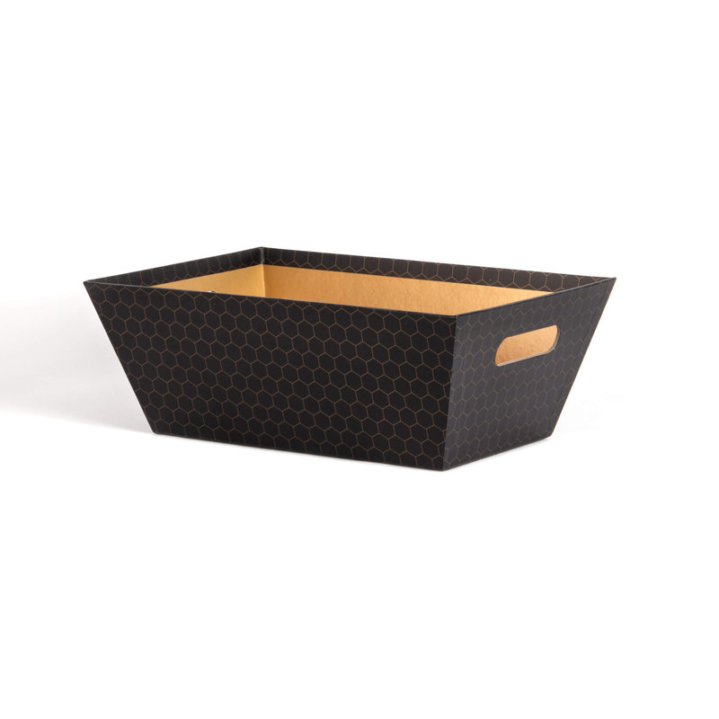PLATEAU MOYEN RECT DORÉ NOIR ET LIT DE MIEL DORÉ, L 8 po x P 12 po