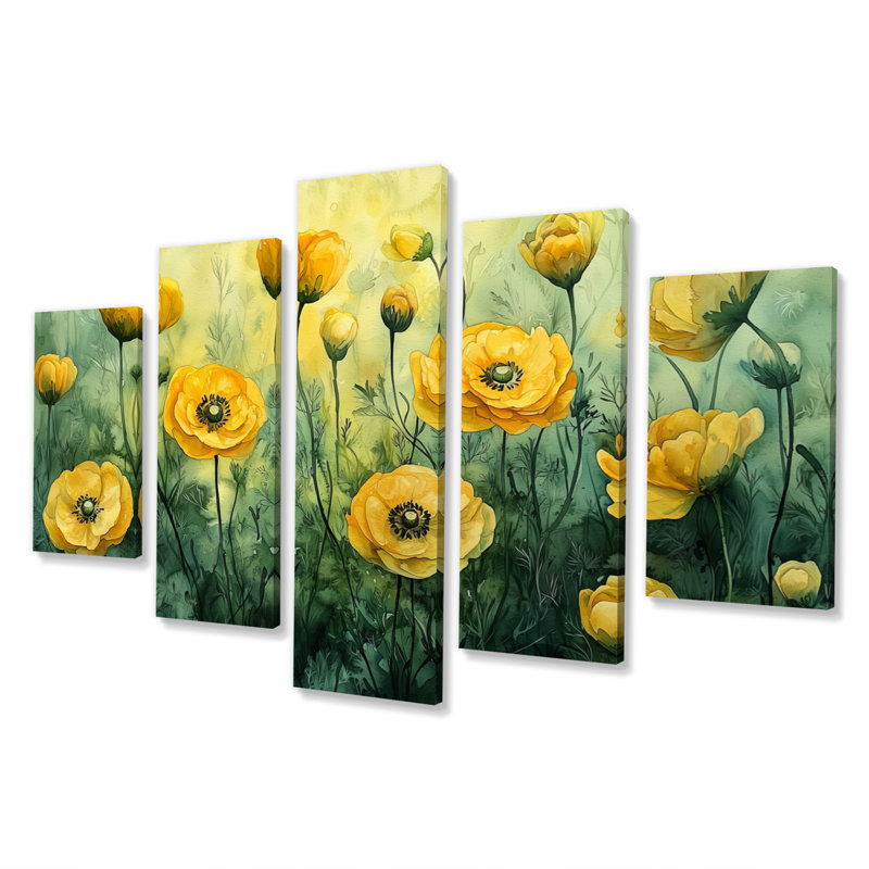 Été fleurs de renoncule à la campagne I - art mural - ensemble de décorations en diamant