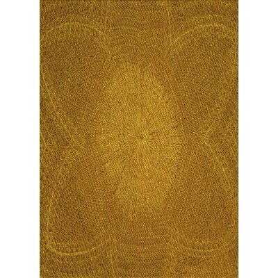 Abstract Wool Yellow Area Rug -  East Urban Home, FA6C3D51DC2F47AF96610021721CD40A