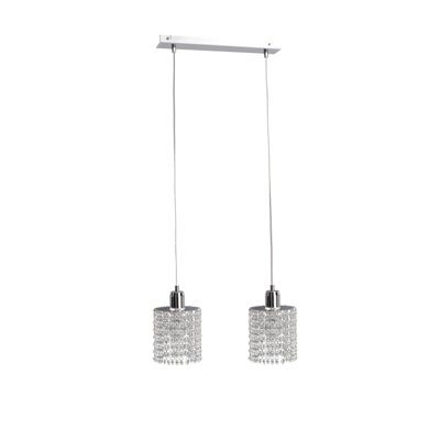 Pulliam 2 - Light Silver Cylinder Pendant