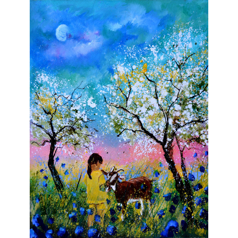 Meeting In The Garden Print by Pol Ledent, 21.25" H x 17.25" W x 0.875" D