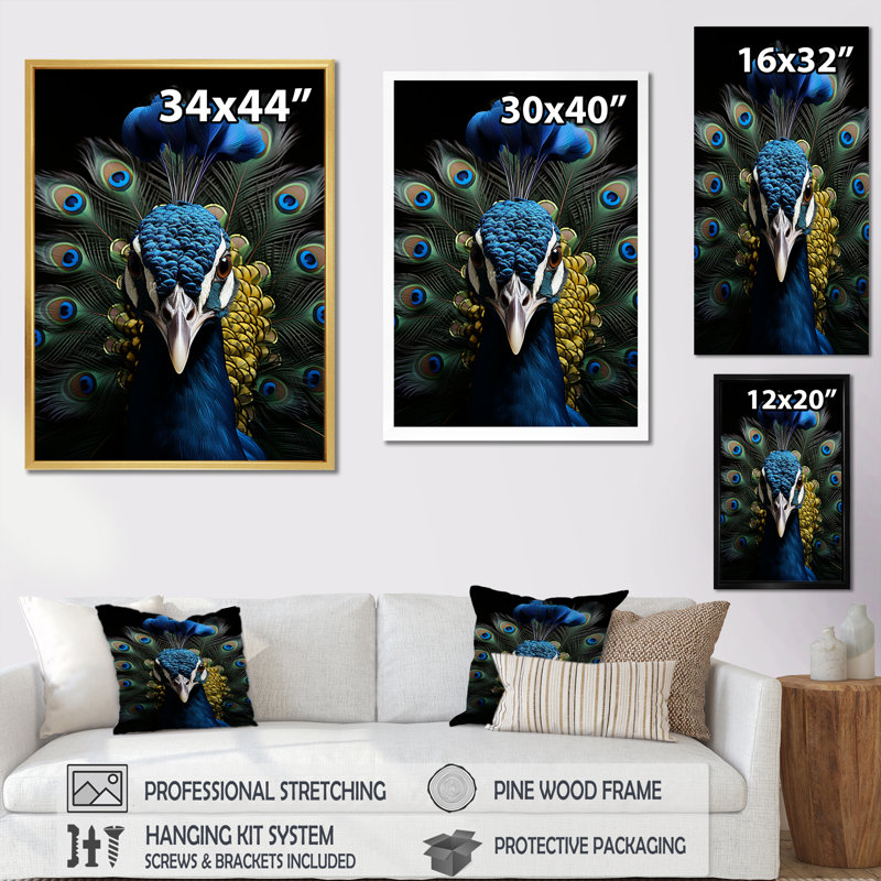 Mystical Peacock Gaze II sur impression sur toile, Toile tendue, H 44 po x l 34 po x P 1,5 po