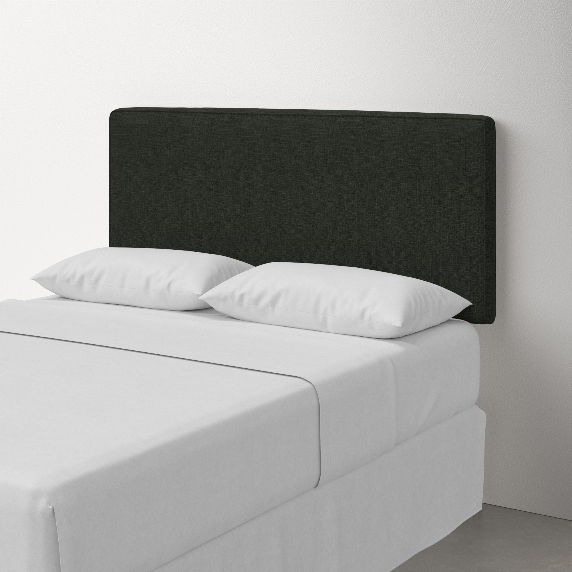 Marquise Upholstered Headboard, Twin, Classic Black Linen