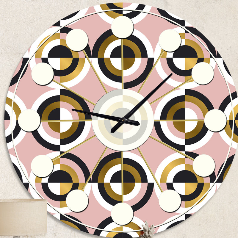 Horloge murale abstraite géométrique circulaire rétro I - Mid-Century, Moyenne