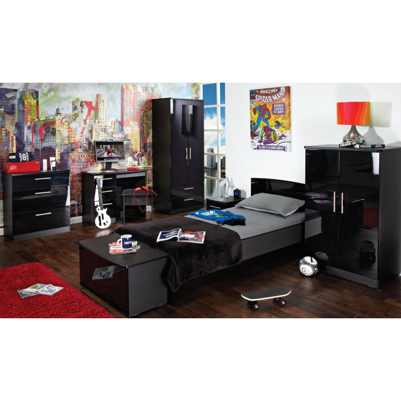Yvette 39.5 cm W Chest of 5 Drawers, Black