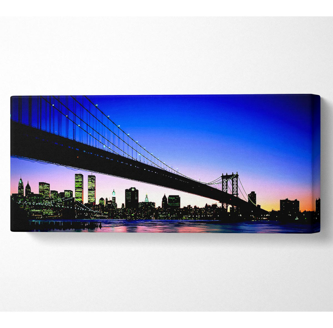 New York City Afar Blue - Kunstdrucke auf Leinwand