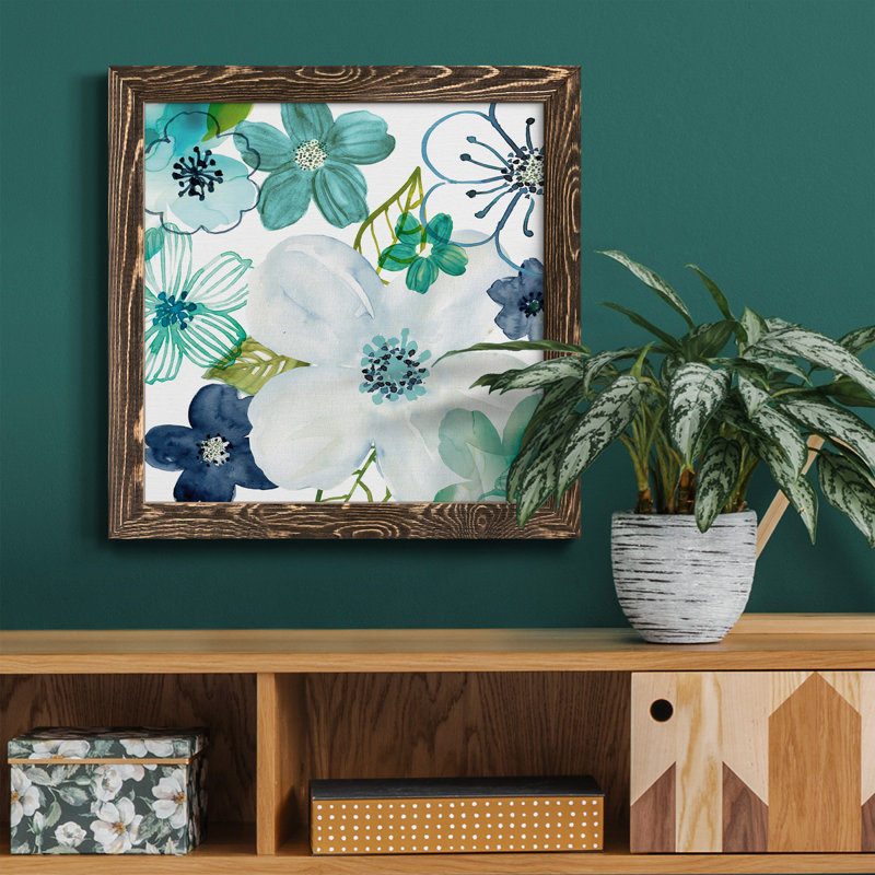 Toile Oblique I-Premium avec cadre, prête à être accrochée, H 20 po x l 20 po x P 1,5 po, Encadré de bois de noyer
