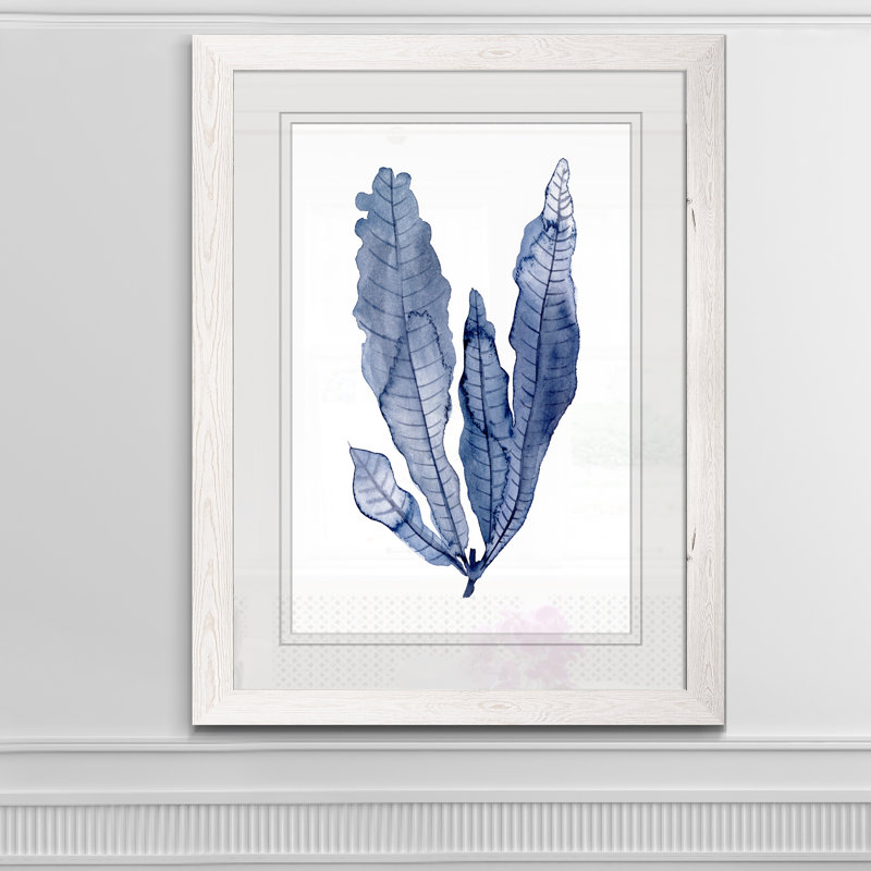 « algues under water iv »-cadre photo imprimé sur verre, H 28 po x l 38 po x 1,25 po, Encadré imprimé blanc