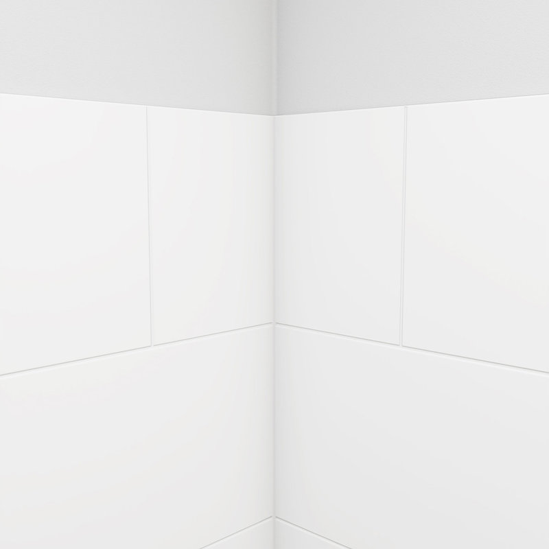 DreamLine DreamStone 36 in. D x 36 in. W x 84 in. H Corner Shower Wall Kit in White Traditional