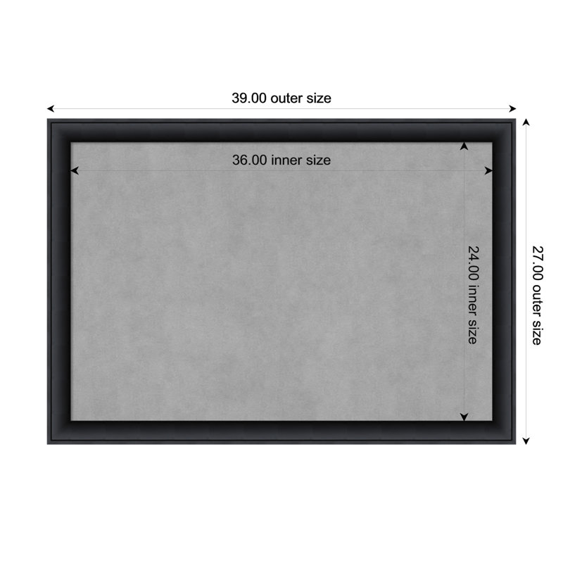 Tableau d'organisation magnétique noir Nero, H 27 po x l 39 po