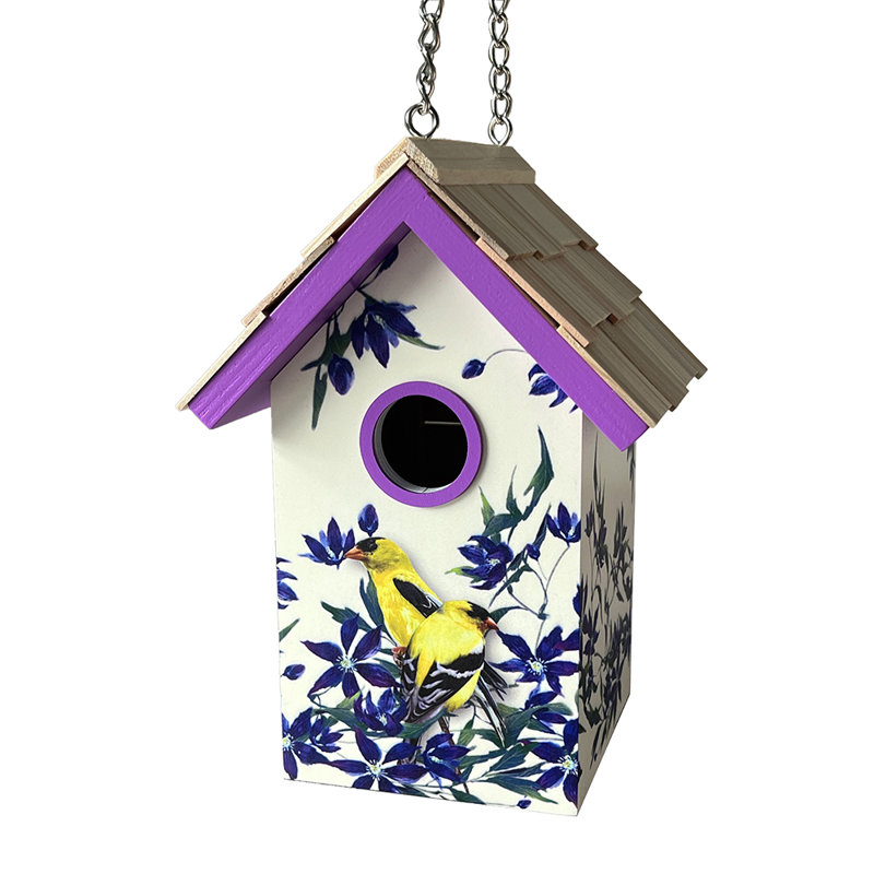 Maison d'oiseaux standard - chardonneret et clématite