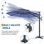 Parasol de patio en porte-à-faux 10 x 10 pi avec rotation à 360 °, auvent 200g en polyester résistant aux rayons UV, structure en acier robuste pour le jardin et la piscine-812792398