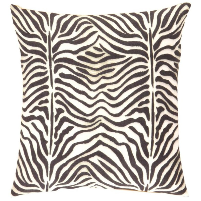 Coussin turc brun foncé / ivoire, H 16 po x l 16 po