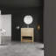 Meuble-lavabo de 76 cm (30 po), contreplaqué de chêne, céramique - Meuble-lavabo autoportant en contreplaqué avec lavabo et grand espace de rangement