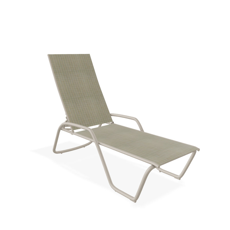 Outdoor Rust-Resistant Metal Chaise Lounge, Textured Desert, Skip
