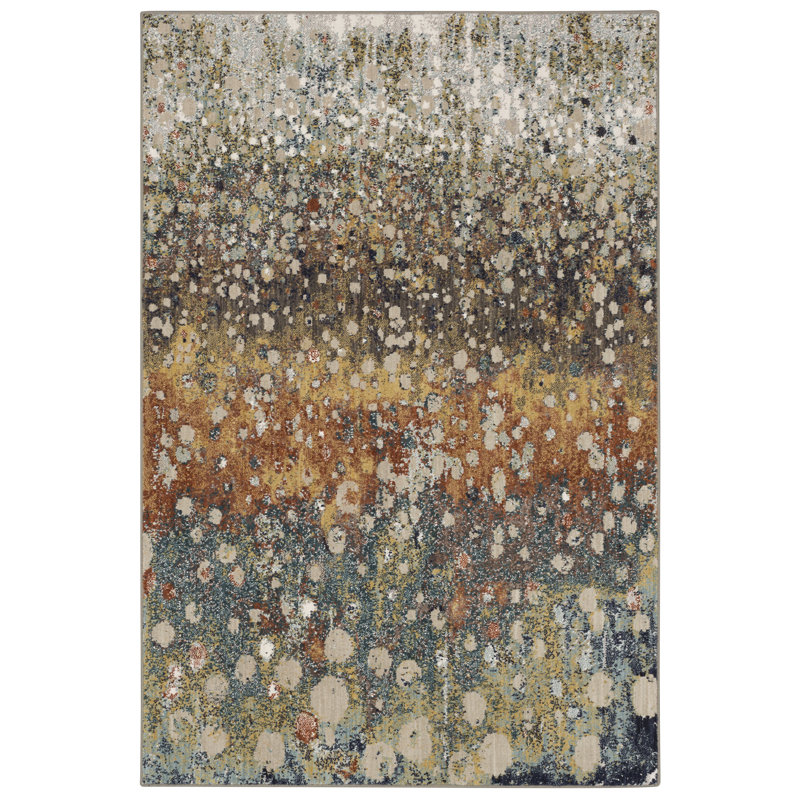 Tapis or rose / gris Torrent, Rectangle 12 pi x 15 pi