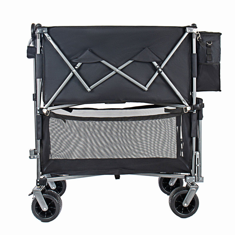 Double-Layer Wagon With Brakes, Black