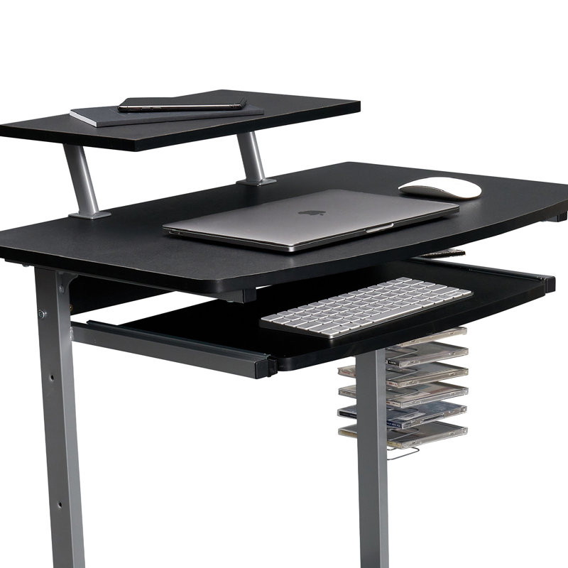 Chariot d'ordinateur compact avec rangement, graphite