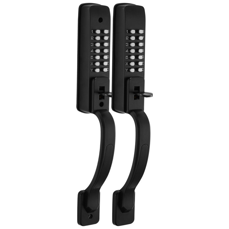 Verrouillage mécanique de porte d'entrée sans clé, mise à niveau 2.0, code 4-7 chiffres, serrure de porte à bouton-poussoir double face avec poignée à tirer, verrouillage automatique, pour portes de jardin, intérieur ou extérieur