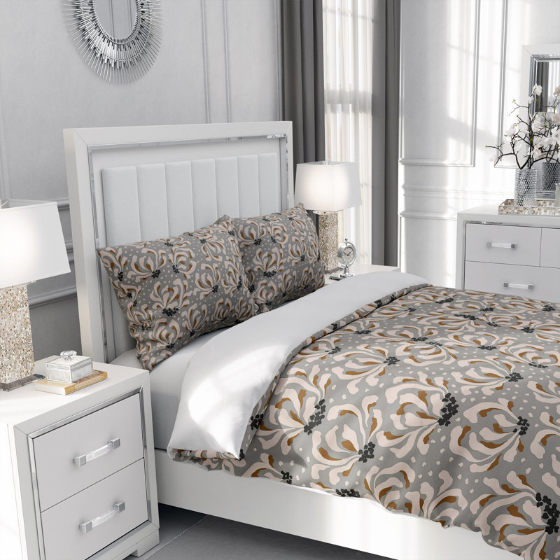 Floral Duvet Cover, King Duvet Cover + 2 King Shams