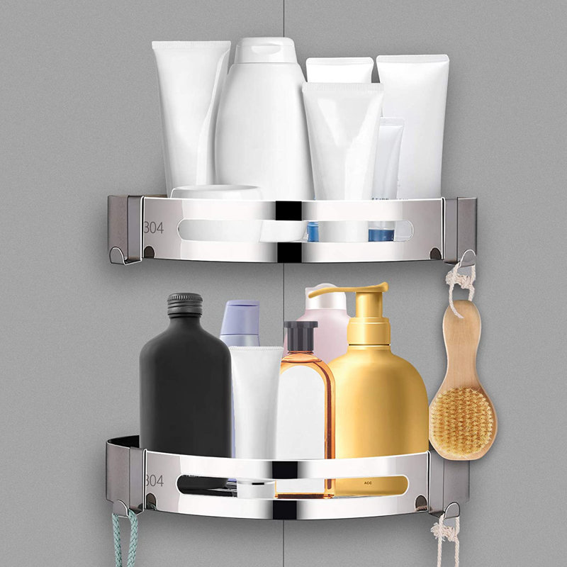 Galicia Metal Bathroom Shelves, Silver