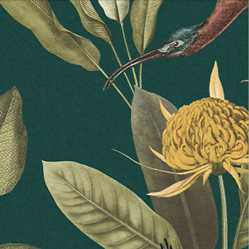 Papier peint floral , Vert