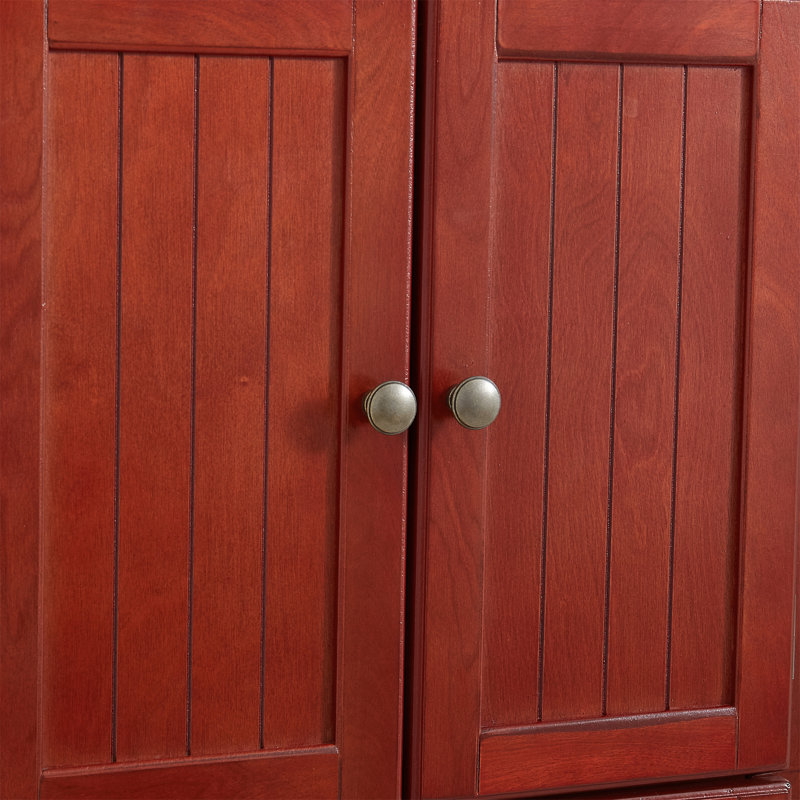 Garde-manger en coin à 4 niveaux de 72 pouces avec 8 portes et tablettes réglables, Cerisier