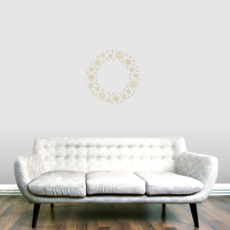 Décalcomanie murale couronne flocon de neige, Beige clair