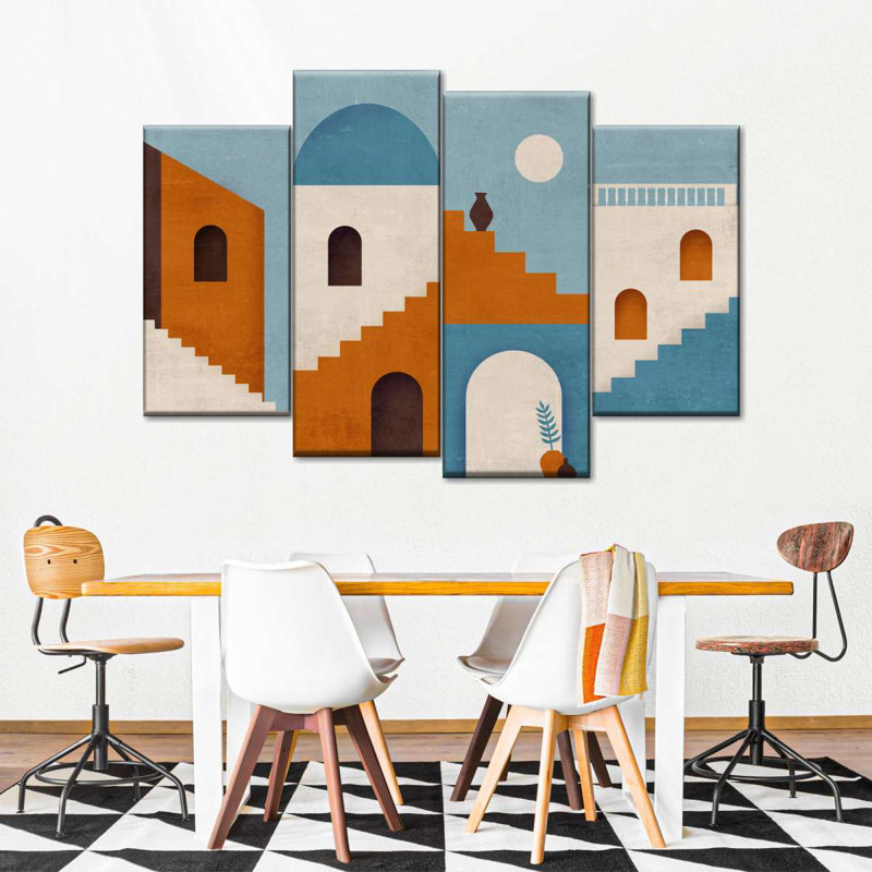 «Minimalist Architecture XVIII» sur toile, reproduction de 4 pièces, H 42 po x l 68 po x P 1 po