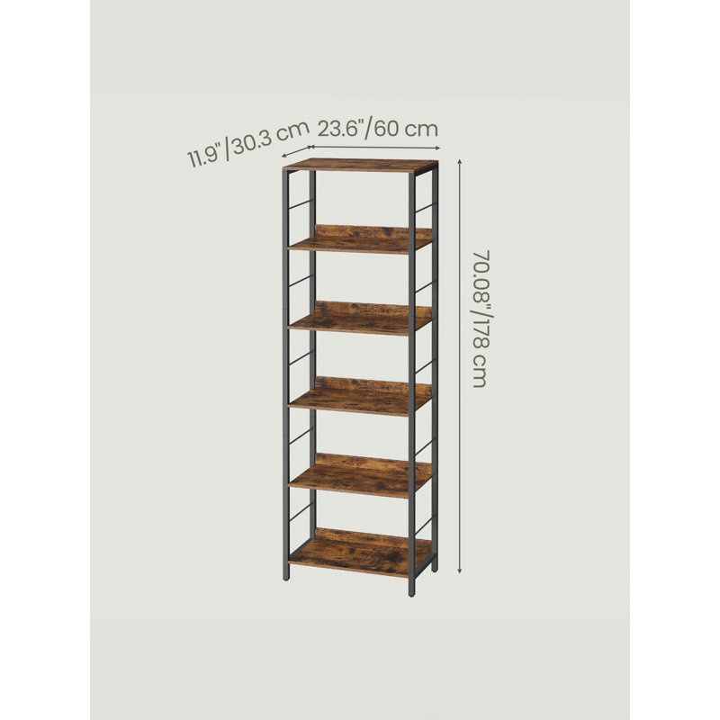 60cm W Steel Bookcase, (6 Shelves) 178" H x 60" W x 30" D