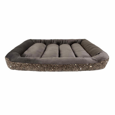 Sparkles Home Luminous Rhinestone Bolster Pet Bed | Velvet Interior | Large Sizes