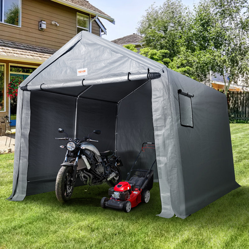 Heavy Duty 7 ft. W x 12 ft. D Polyethylene Portable Storage Shed, 88.32" H x 84" W x 144" D