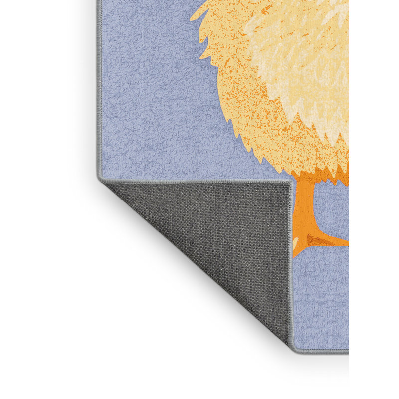 Soft Plush Estrada Easter Modern & Contemporary Abstract Area Rug in Gray – SkyBlue Binding, 5x8