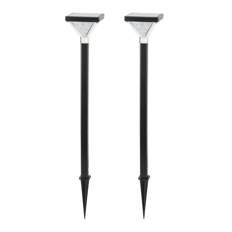 Luxor Black Aluminum Solar LED Pathway Lights - 2 Pack