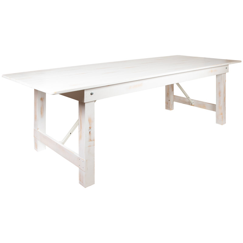 Table de salle à manger Dejon, Blanc antique rustique, H 30 po x L 108 po x l 40 po