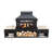 Deko Living Rimasco 80 Inch Rectangular Outdoor Steel Wood Burning Fireplace with Log Storage, Poker and Side Tables