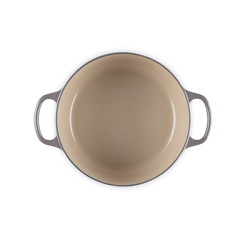 Le Creuset Signature Enameled Cast Iron Round Dutch Oven with Lid, Oyster, 4.5 quarts