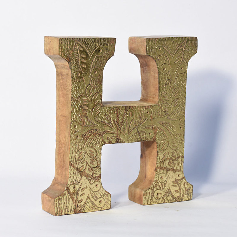 Haddam Text & Numbers Letter Block, Gold, 9