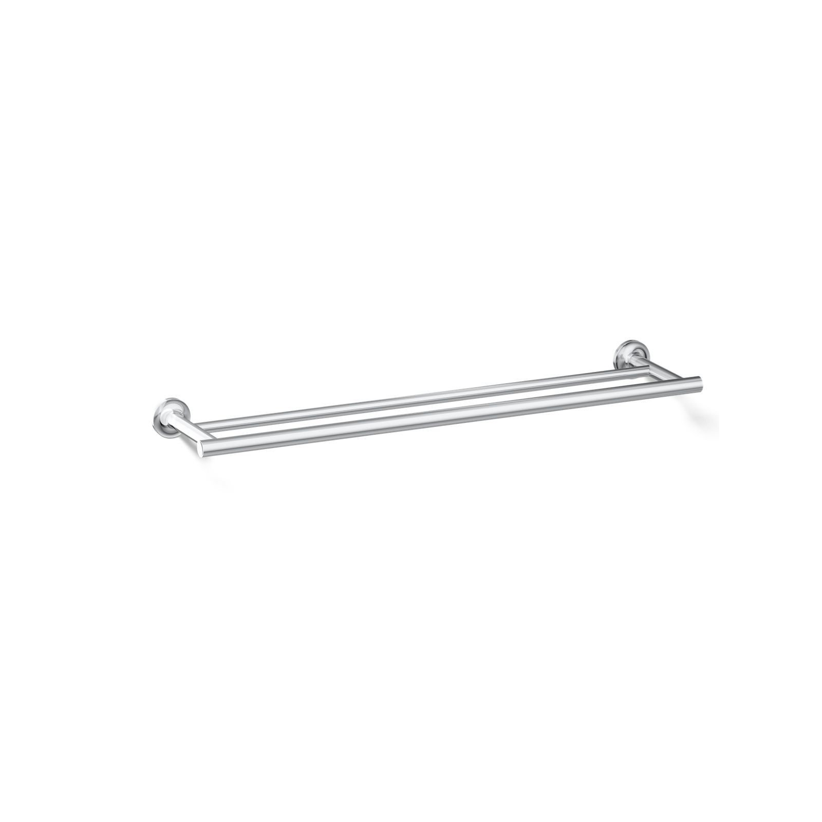 Purist Double 24" Wall Mounted Towel Bar, Polished Chrome