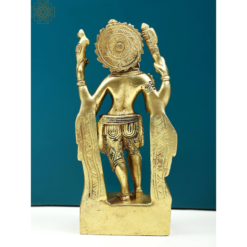 6" Brass Devi Parvati Standing Statue – Handcrafted Hindu Goddess Sculpture for Temple & Home Decor