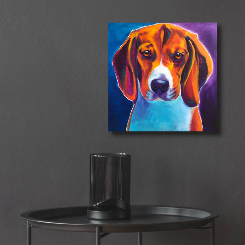 «Beagle - Chester» par Dawg Painter, H 12 po x l 12 po